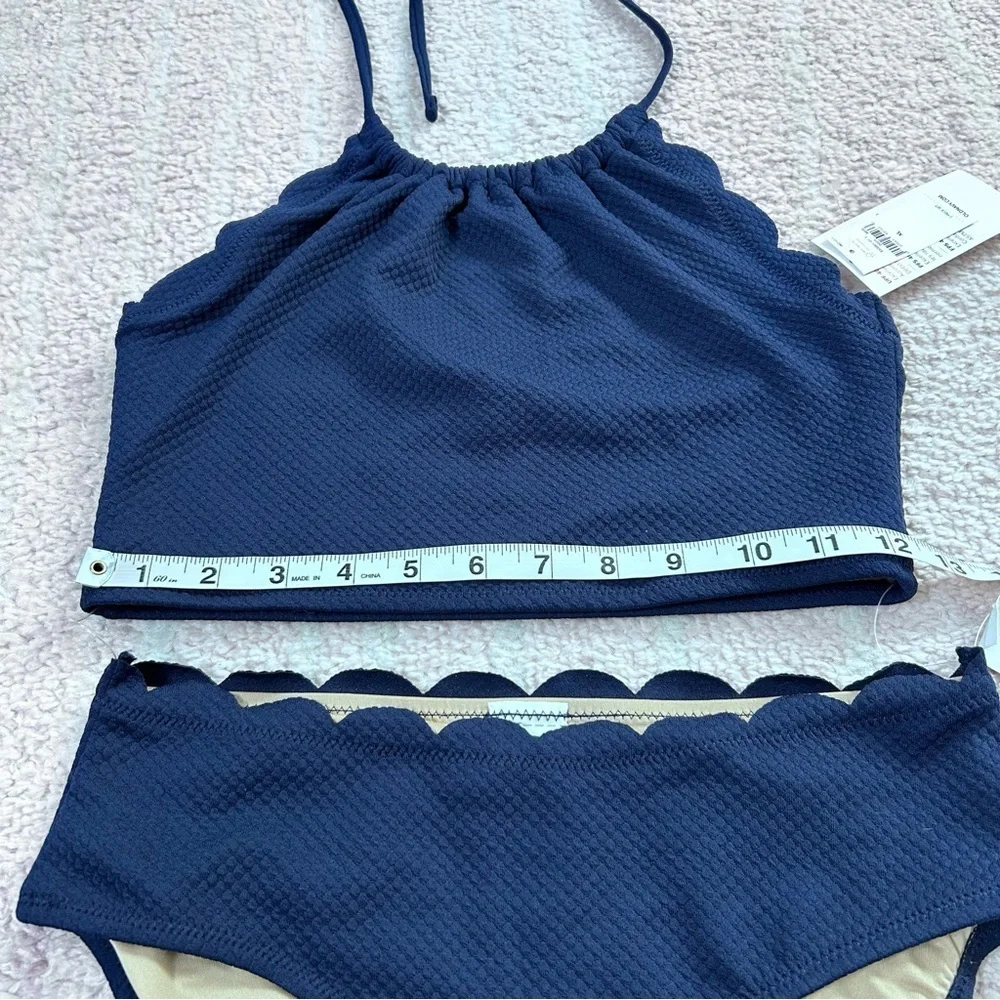 NWT Old Navy Scalloped Swim Bikini Set Navy Size XL‎ Summer Vacation Beach